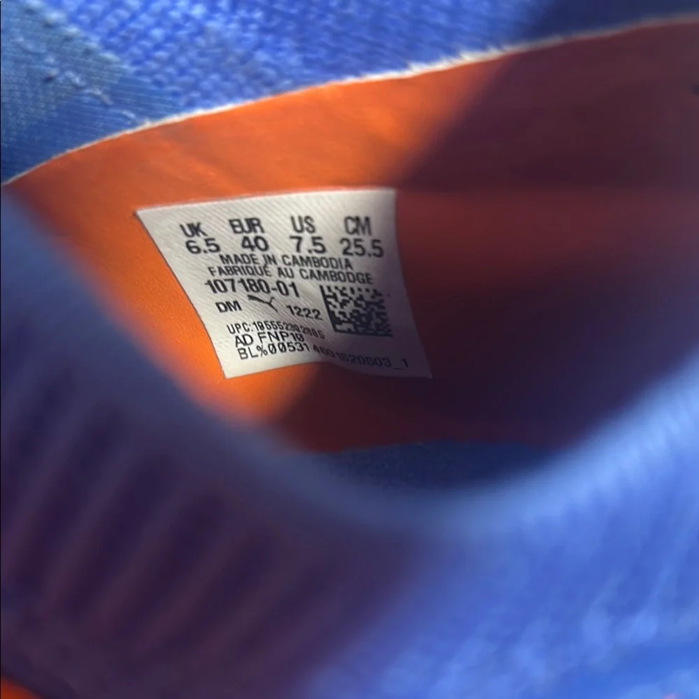 Puma Blue and Orange Men's Shoes - Picture 5 of 7
